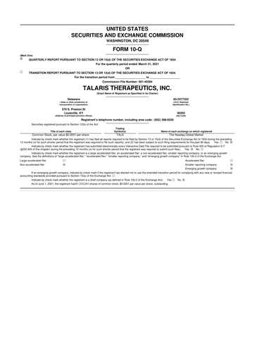 Miniature Tourmaline Bio 10-Q Rapport trimestriel 2021 