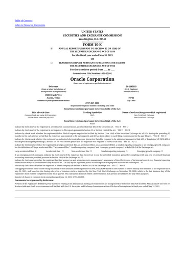 Thumbnail Oracle 10-K Annual Report 2021