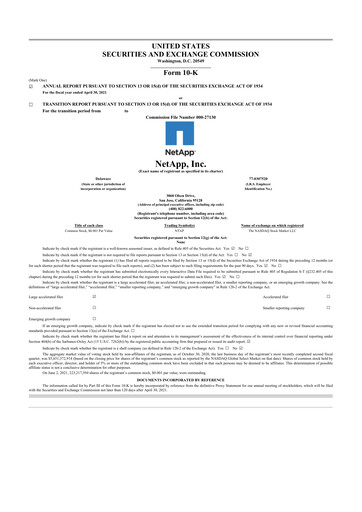 Thumbnail NetApp
 10-K Annual Report 2021