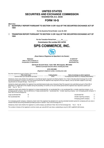 Thumbnail SPS Commerce
 10-Q Quarterly Report FY 