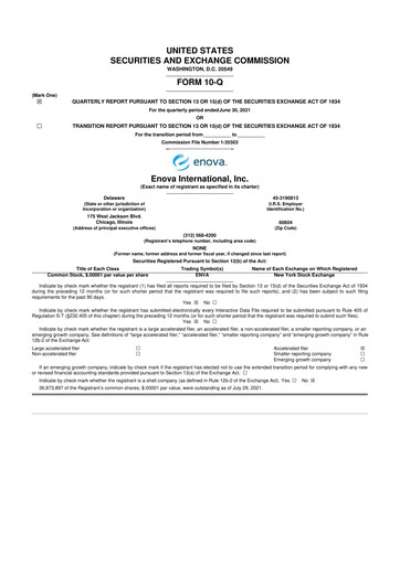 Thumbnail Enova International
 10-Q Quarterly Report FY 