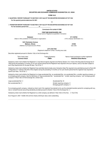 Vorschaubild First Mid Bancshares 10-Q Quartalsbericht 2021 
