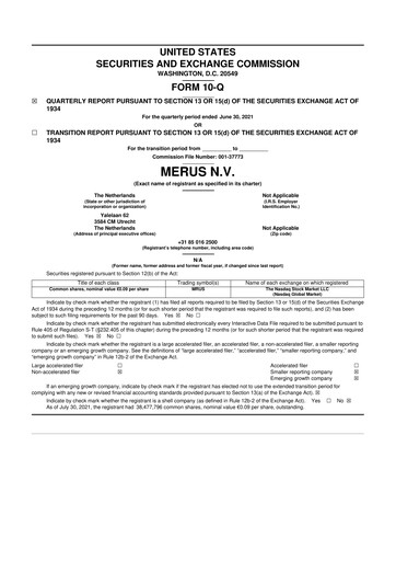 Thumbnail Merus 10-Q Quarterly Report FY2021 