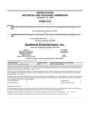 Thumbnail United Parks & Resorts 10-Q Quarterly Report FY2021 