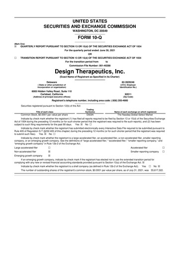Thumbnail Design Therapeutics 10-Q Quarterly Report FY 