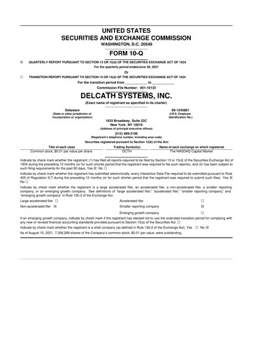 Thumbnail Delcath Systems 10-Q Quarterly Report FY 