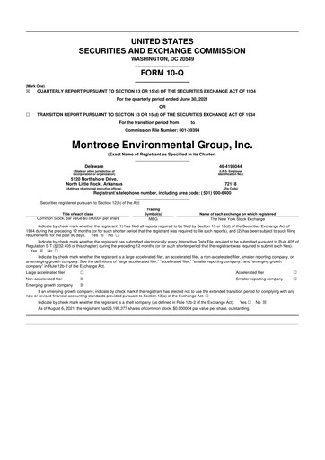 Thumbnail Montrose Environmental 10-Q Quarterly Report FY2021 