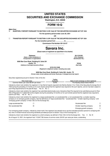 Thumbnail Savara 10-Q Quarterly Report FY 