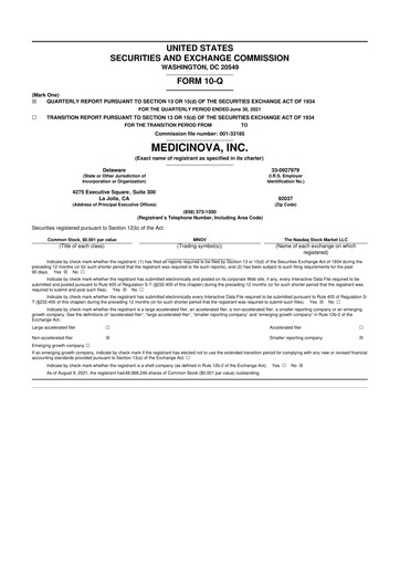 Thumbnail MediciNova 10-Q Quarterly Report FY 