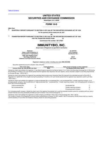 Thumbnail ImmunityBio 10-Q Quarterly Report FY2021 
