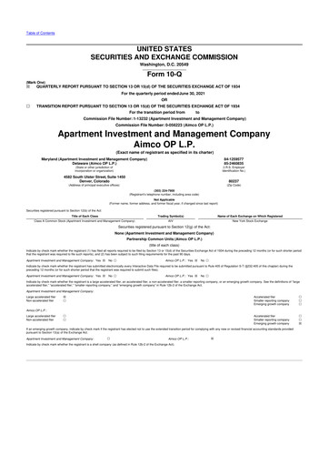Thumbnail Aimco 10-Q Quarterly Report FY 