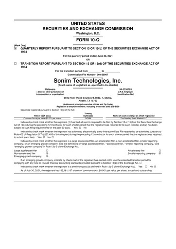 Thumbnail Sonim Technologies
 10-Q Quarterly Report FY2021 