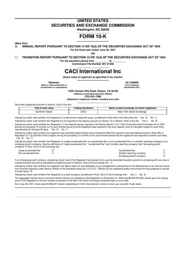 Thumbnail CACI International Inc 10-K Annual Report 2021