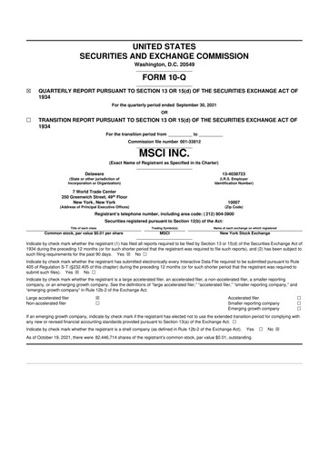 Thumbnail MSCI 10-Q Quarterly Report FY 