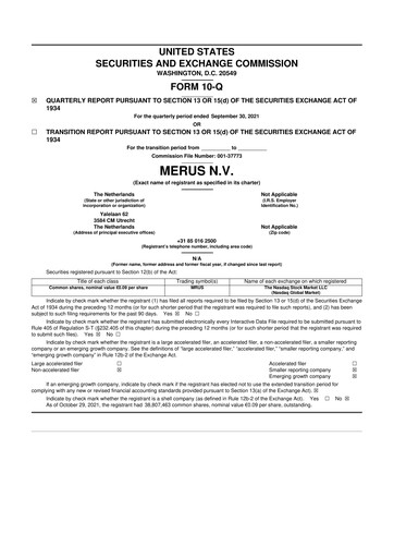 Thumbnail Merus 10-Q Quarterly Report FY2021 