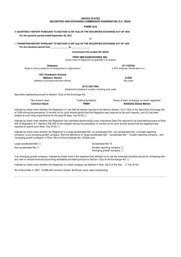 Vorschaubild First Mid Bancshares 10-Q Quartalsbericht 2021 