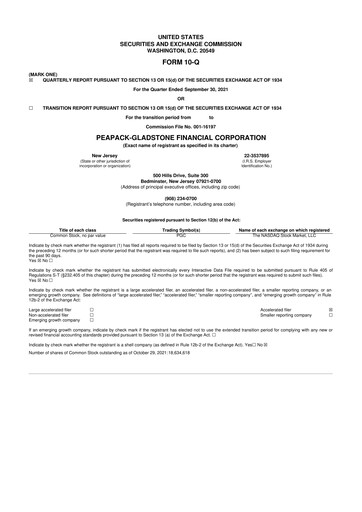 Thumbnail Peapack-Gladstone Financial 10-Q Quarterly Report FY2021 