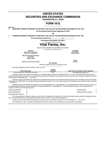 Thumbnail Vital Farms 10-Q Quarterly Report FY2021 