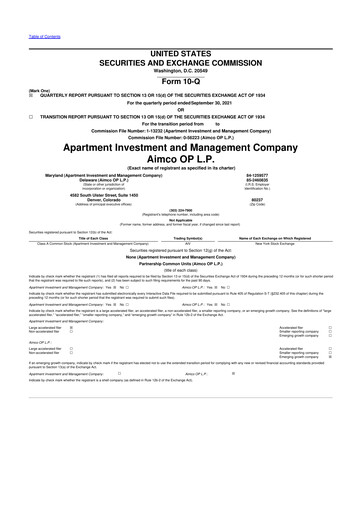 Thumbnail Aimco 10-Q Quarterly Report FY 
