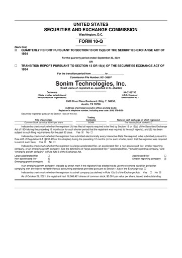 Thumbnail Sonim Technologies
 10-Q Quarterly Report FY2021 