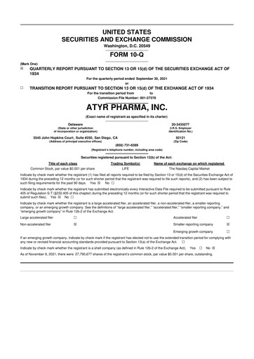 Thumbnail aTyr Pharma 10-Q Quarterly Report FY 