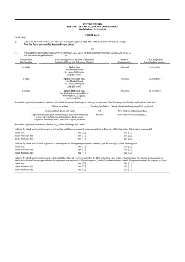 Thumbnail Spire Inc. 10-K Annual Report 