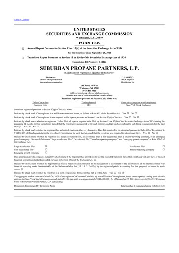 Thumbnail Suburban Propane Partners 10-K Annual Report 2021