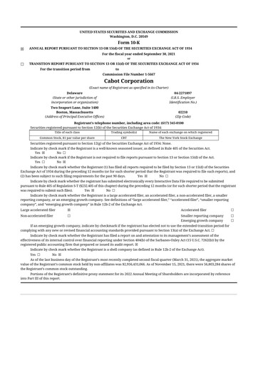 Thumbnail Cabot Corporation
 10-K Annual Report 