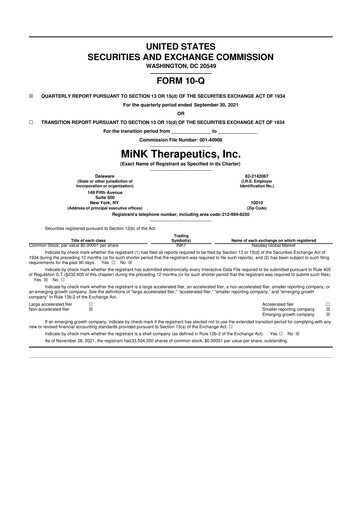 Vorschaubild MiNK Therapeutics 10-Q Quartalsbericht  