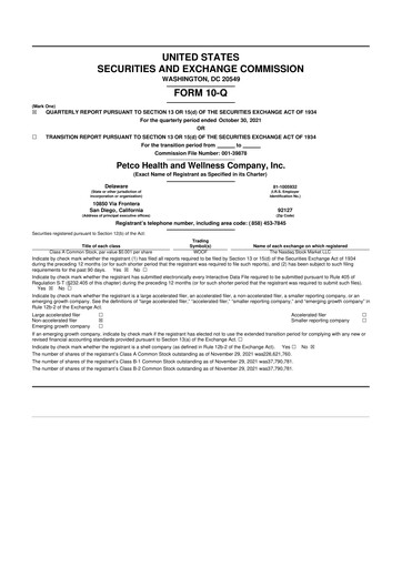 Thumbnail Petco 10-Q Quarterly Report FY2021 