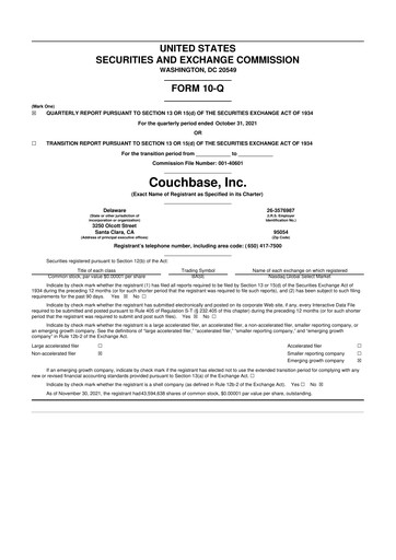 Thumbnail Couchbase 10-Q Quarterly Report FY2022 