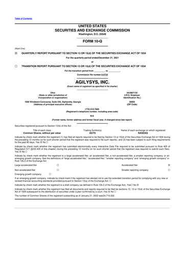 Thumbnail Agilysys 10-Q Quarterly Report FY2022 