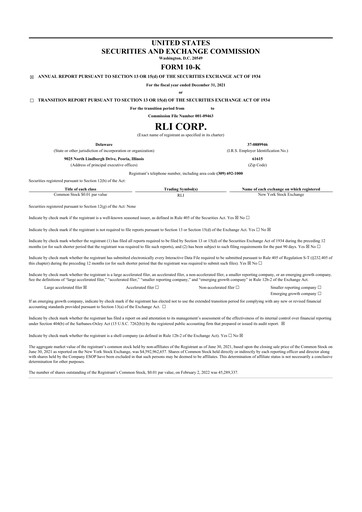 Thumbnail RLI Corp.
 10-K Annual Report 2021