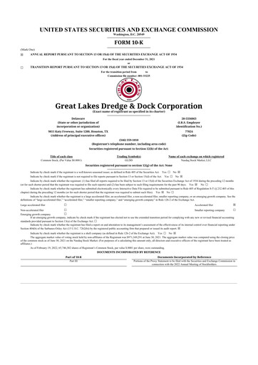 Thumbnail Great Lakes Dredge & Dock Corp. 10-K Annual Report 2021