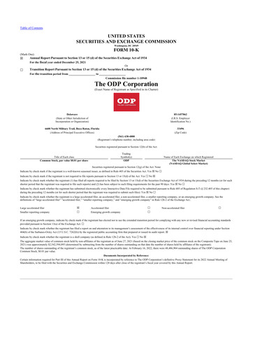 Thumbnail The ODP Corporation
 10-K Annual Report 2021