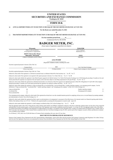 Vorschaubild Badger Meter
 10-K Jahresbericht 2021