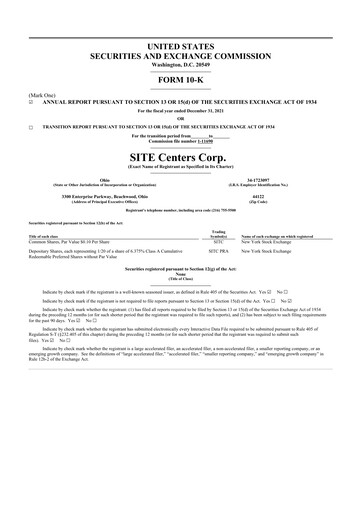 Thumbnail SITE Centers
 10-K Annual Report 2021