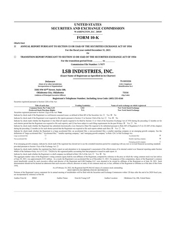 Thumbnail LSB Industries 10-K Annual Report 2021