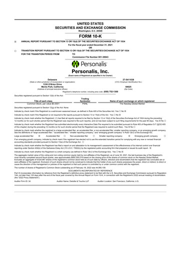 Thumbnail Personalis 10-K Annual Report 2021