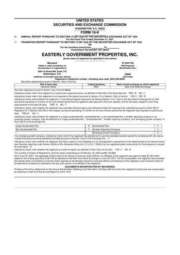 Vorschaubild Easterly Government Properties 10-K Jahresbericht 2021