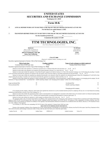 Thumbnail TTM Technologies
 10-K Annual Report 2021