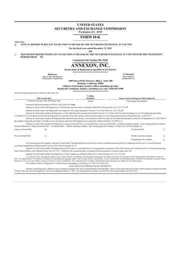 Thumbnail Annexon 10-K Annual Report 2021