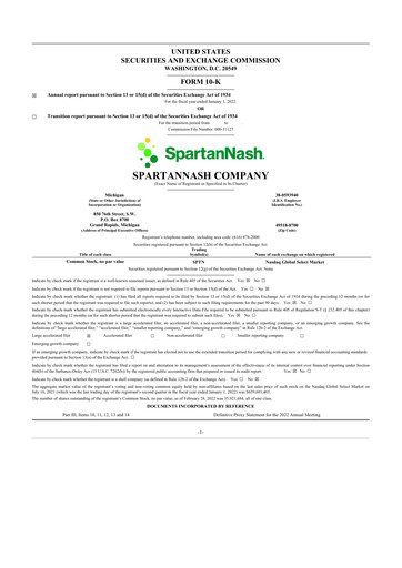 Thumbnail SpartanNash
 10-K Annual Report 