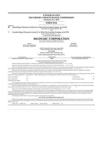 Thumbnail Digimarc
 10-K Annual Report 2021