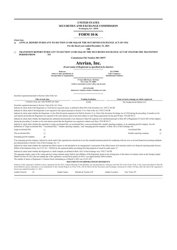 Thumbnail Aterian 10-K Annual Report 2021