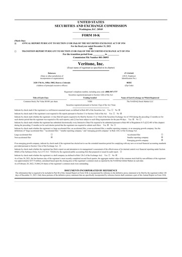 Thumbnail Veritone 10-K Annual Report 2021