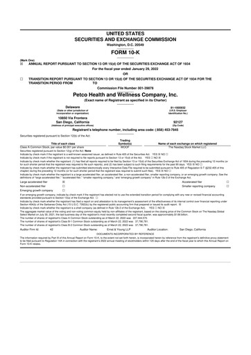 Thumbnail Petco 10-K Annual Report 2021