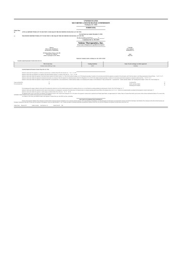 Vorschaubild Soleno Therapeutics 10-K Jahresbericht 2021