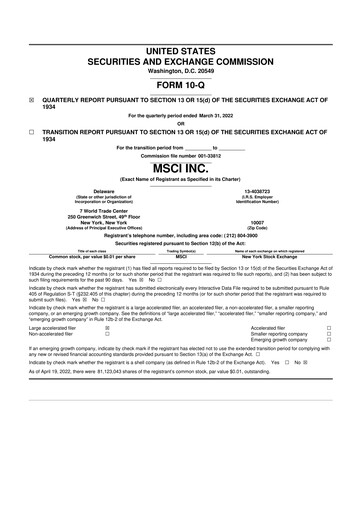 Thumbnail MSCI 10-Q Quarterly Report FY 