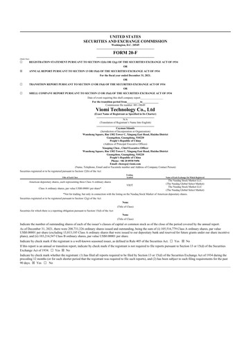 Thumbnail Viomi Technology 20-F Annual Report 2021